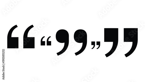 A close-up view of stylized quotation marks in a modern typographic design Vector