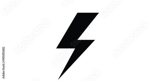 A simple black lightning bolt icon isolated on a white background