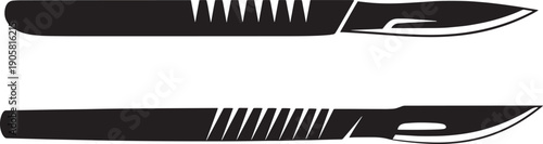 sleek vector silhouette of a surgical scalpel