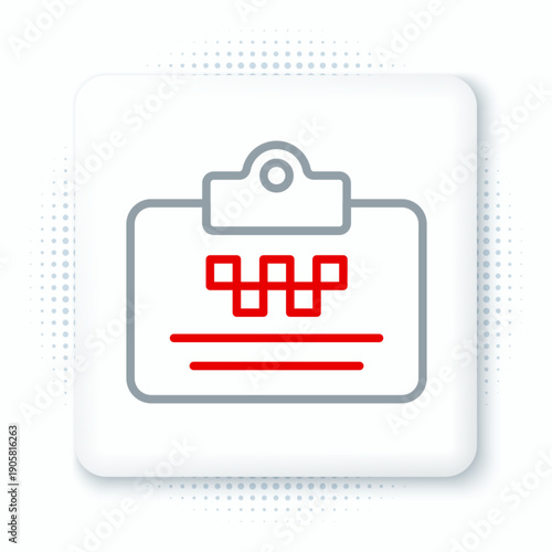 Line Taxi driver license icon isolated on white background. Colorful outline concept. Vector