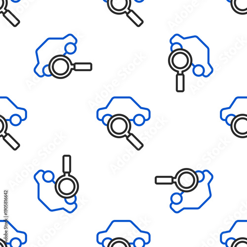 Line Car sharing icon isolated seamless pattern on white background. Carsharing sign. Transport renting service concept. Colorful outline concept. Vector