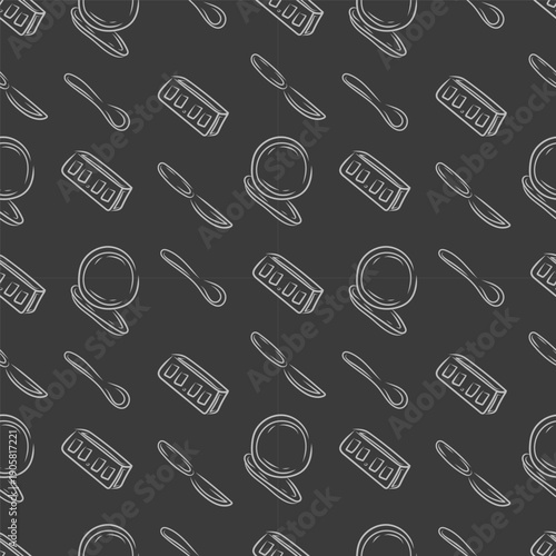 kitchen utensil seamless pattern element for culinary background