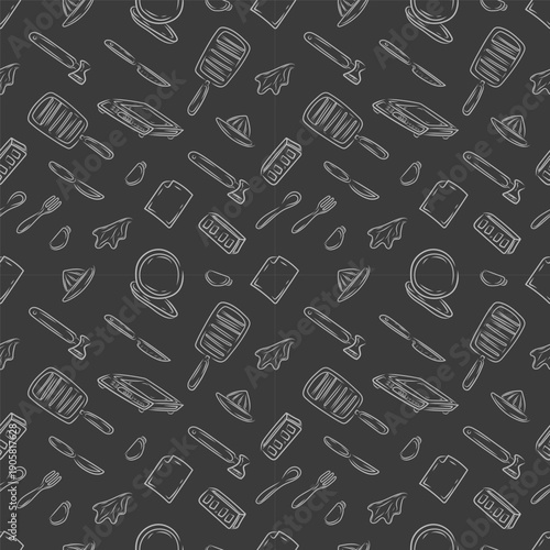kitchen utensil seamless pattern element for culinary background