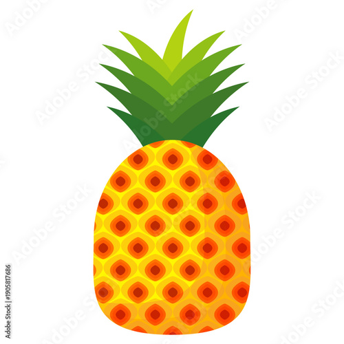 Fresh pineapple fruit illustration, summer pineapple fruit theme. Summer design for holiday promotion and printed on clothing.