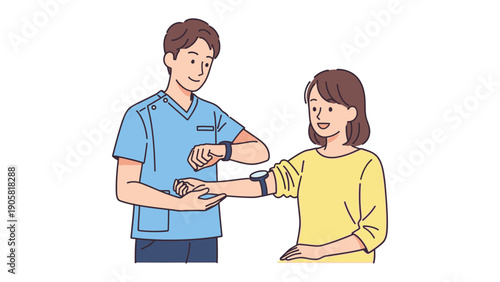 Medical Assessment: A healthcare provider performs a blood pressure check on a patient, showcasing the crucial process of health monitoring and medical care.