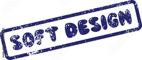 Blue Soft Design official textured rubber stamp conveying comfort and gentleness