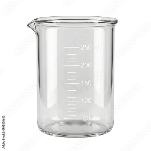 Obraz na plátně Graduated glass laboratory beaker 250ml on transparent background