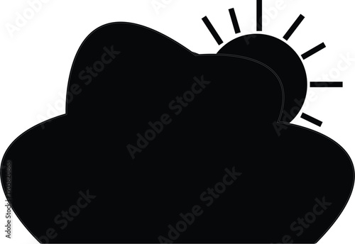 weather forecast symbol for sun showers vector