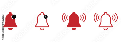 Notification bells icon. Bells is shaking to alert new notifications. Bell reminder notification icon collection.  vector illustration. 