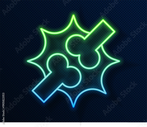 Glowing neon line Joint pain, knee pain icon isolated on blue background. Orthopedic medical. Disease of the joints and bones, arthritis. Vector
