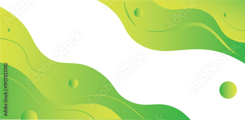 Green layered fluid abstract wave modern background