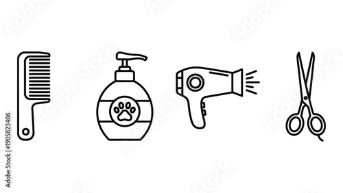 Essential tools and products for maintaining personal grooming and hygiene Vector