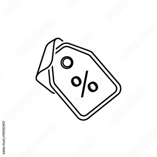 A handwritten price tag with a discount percentage symbol