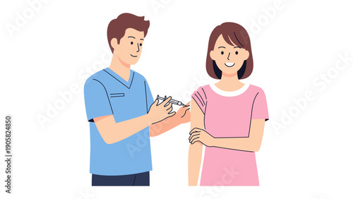 Medical Injection: A medical professional administers an injection to a patient, symbolizing healthcare and wellness.