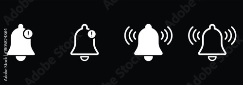 Notification bells icon. Bells is shaking to alert new notifications. Bell reminder notification icon collection.  vector illustration. 