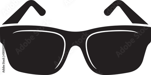 Black silhouette of sunglasses on white background eyewear accessory des