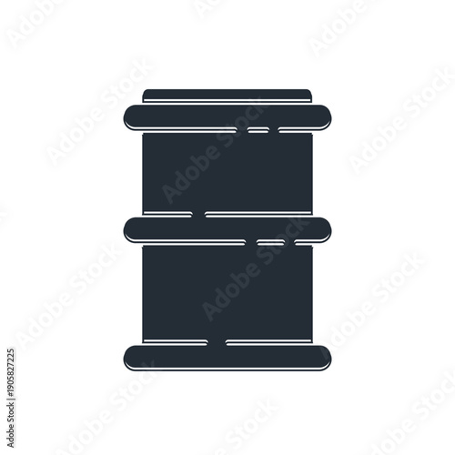Black Barrel icon isolated on white background. Vector