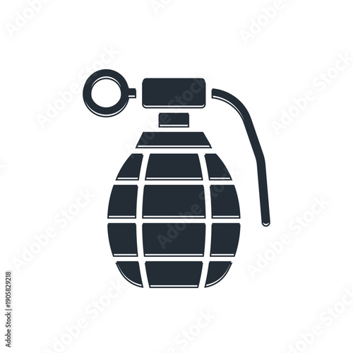 Black Hand grenade icon isolated on white background. Bomb explosion. Vector