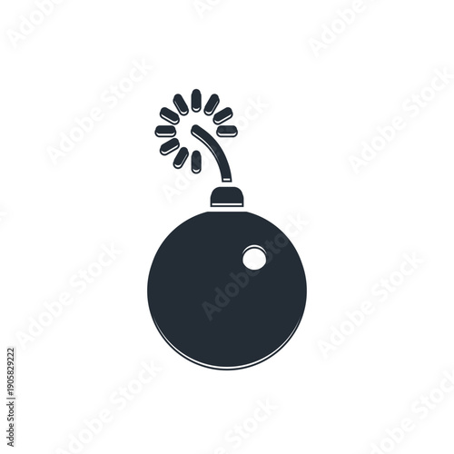 Black Bomb ready to explode icon isolated on white background. Vector