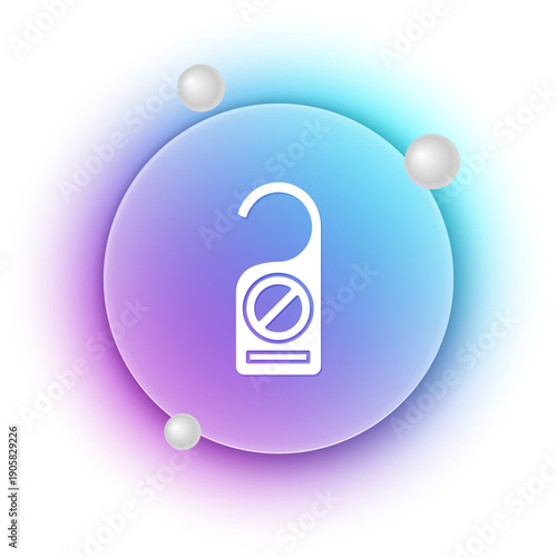 White Please do not disturb icon isolated on white background. Hotel Door Hanger Tags. Blue and purple gradient circle background. Vector