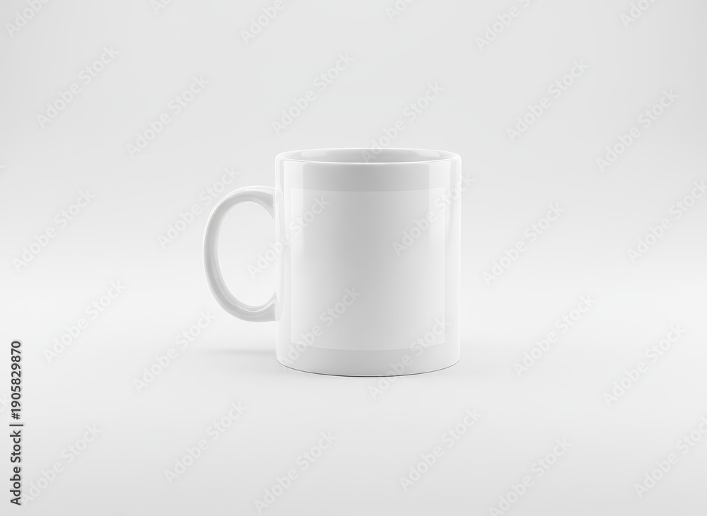 Fototapeta premium White ceramic mug on a clean white background