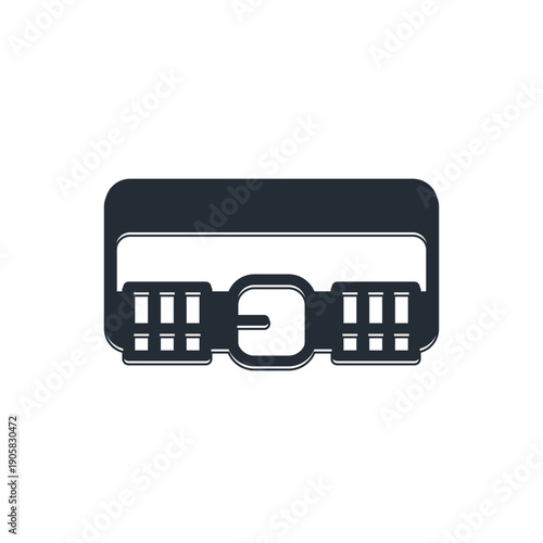 Black Hunting cartridge belt with cartridges icon isolated on white background. Bandolier sign. Hunter equipment, armament. Vector