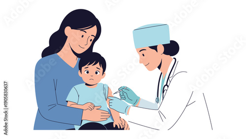 Healthcare Moment: A tender moment unfolds as a healthcare professional administers a vaccine, symbolizing health and protection. Capturing the essence of well-being, trust.