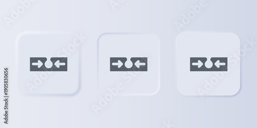Grey Acne icon isolated on grey background. Inflamed pimple on the skin. The sebum in the clogged pore promotes the growth of a bacteria. Set icons in square buttons. Vector