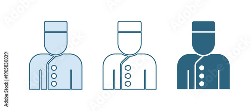 Blue Concierge icon isolated on white background. Vector