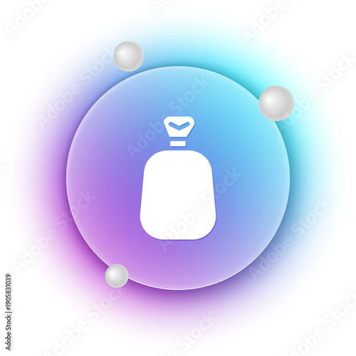 White Full sack icon isolated on white background. Blue and purple gradient circle background. Vector