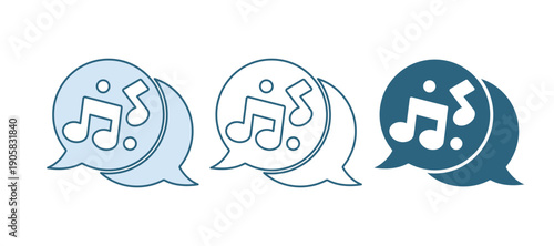 Blue Music note, tone icon isolated on white background. Vector