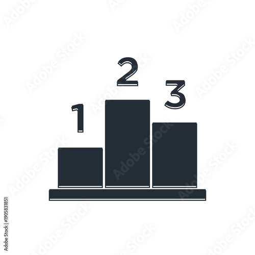 Black Award over sports winner podium icon isolated on white background. Vector