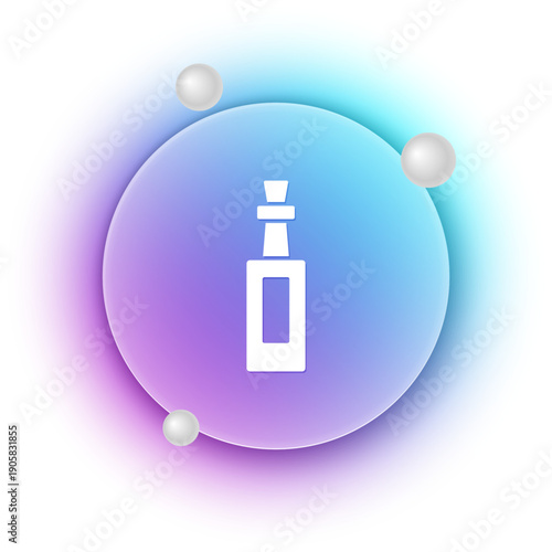 White Bottle of olive oil icon isolated on white background. Jug with olive oil icon. Blue and purple gradient circle background. Vector