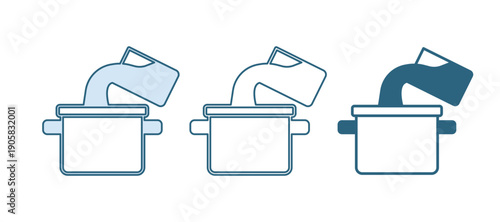 Blue Cooking pot icon isolated on white background. Boil or stew food symbol. Vector