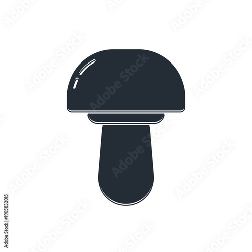 Black Mushroom icon isolated on white background. Vector