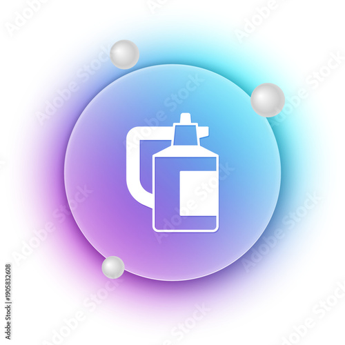 White Garden sprayer for water, fertilizer, chemicals icon isolated on white background. Blue and purple gradient circle background. Vector