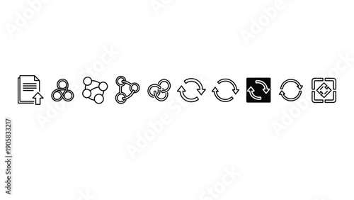Assorted icons representing various objects and activities Vector