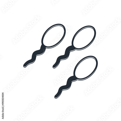 Black Sperm icon isolated on white background. Vector