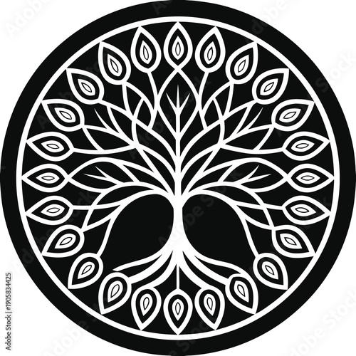 A minimalist rendering of a white ceramic coffee mug on a plain white background