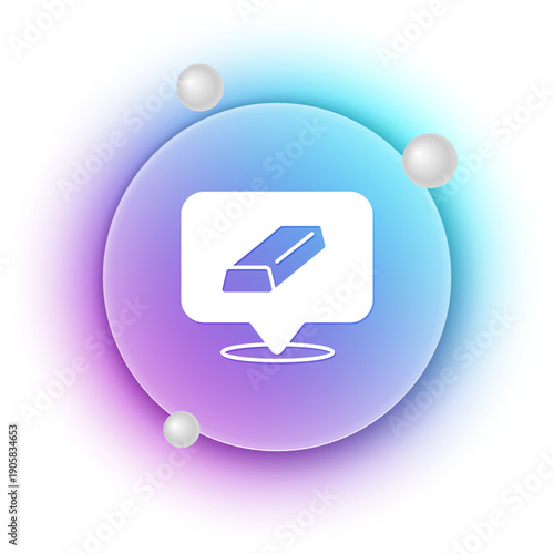 White Gold bars icon isolated on white background. Banking business concept. Blue and purple gradient circle background. Vector