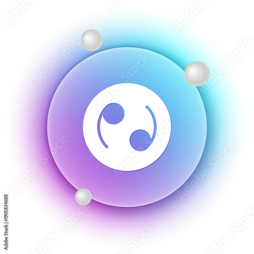 White Cancer zodiac sign icon isolated on white background. Astrological horoscope collection. Blue and purple gradient circle background. Vector
