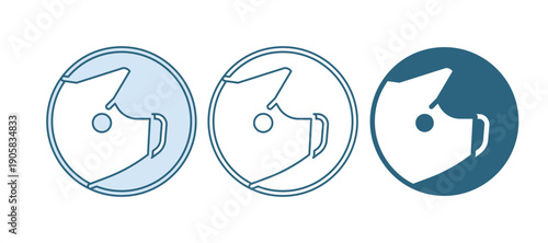 Blue Pig icon isolated on white background. Animal symbol. Vector