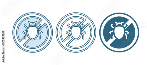 Blue Stop colorado beetle icon isolated on white background. Vector