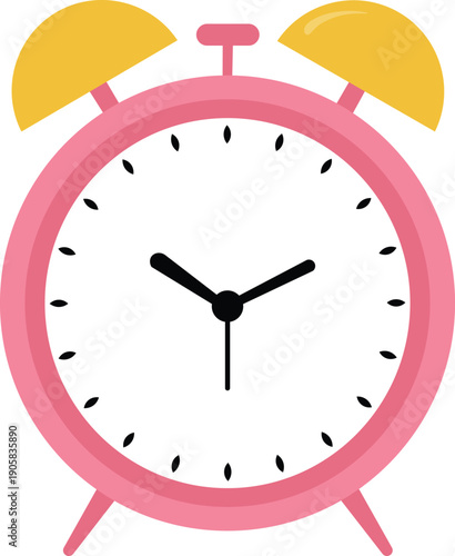 Alarm clock icon flat style wake up time timer vector illustration