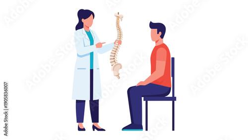 Anatomy Consultation: A doctor is explaining the human anatomy to the patient during a consultation session. The image showcases the importance of communication in healthcare.