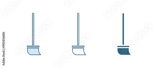 Blue Mop icon isolated on white background. Cleaning service concept. Vector