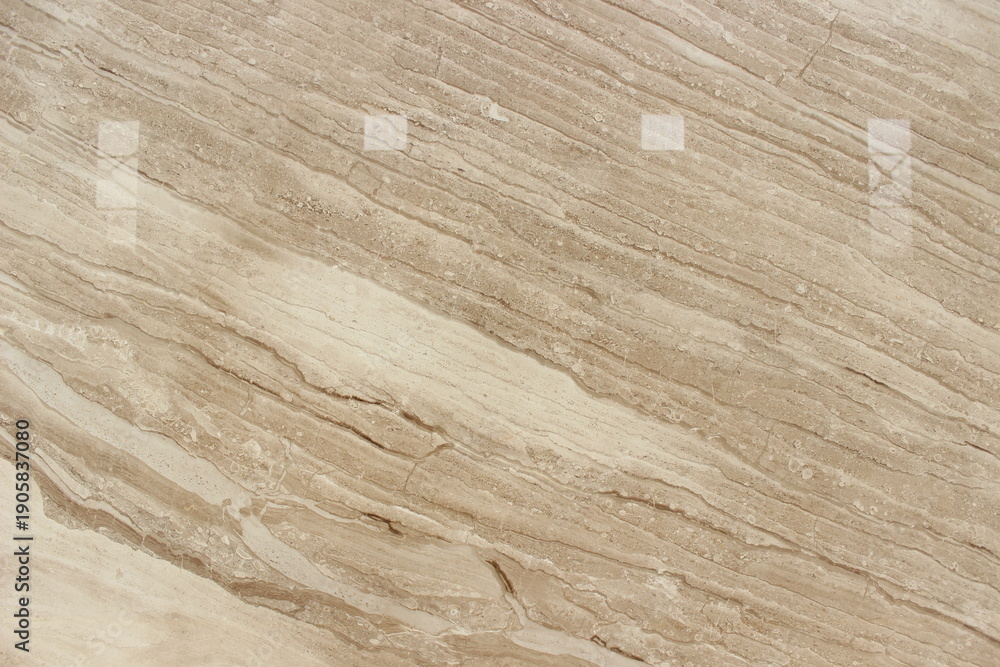 Fototapeta premium Serpeggiante marble texture with brown and beige linear lines resembling wood grain for luxury surface design.