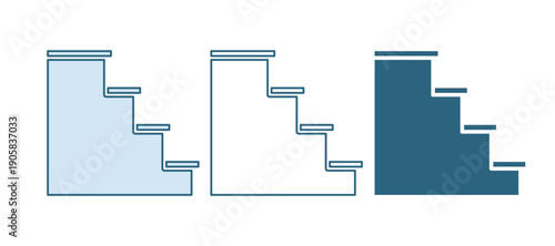 Blue Staircase icon isolated on white background. Vector