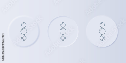 Grey Anal beads icon isolated on grey background. Anal balls sign. Fetish accessory. Sex toy for men and woman. Set icons in square buttons. Vector