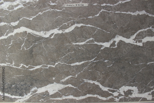 Canvastavla Close up of gray Grigio Carnico marble with detailed white calcite veins, contrast and artistic for wall cladding